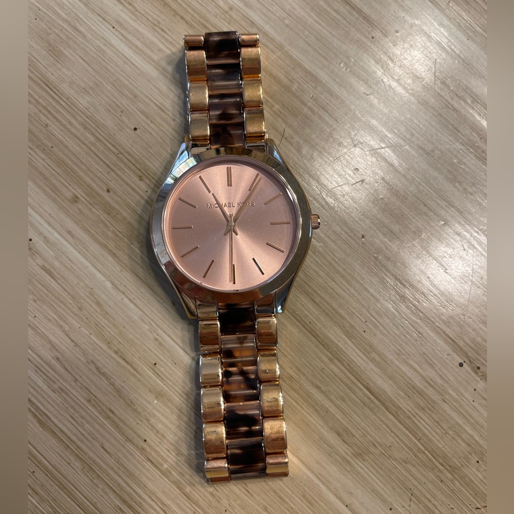 Michael Kors Rose Gold Tortoise Watch